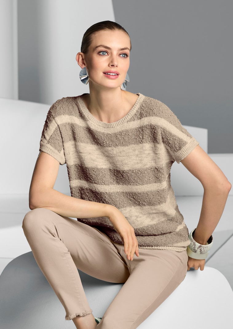 Kurzarm-Pullover mit Glanz-Effekt