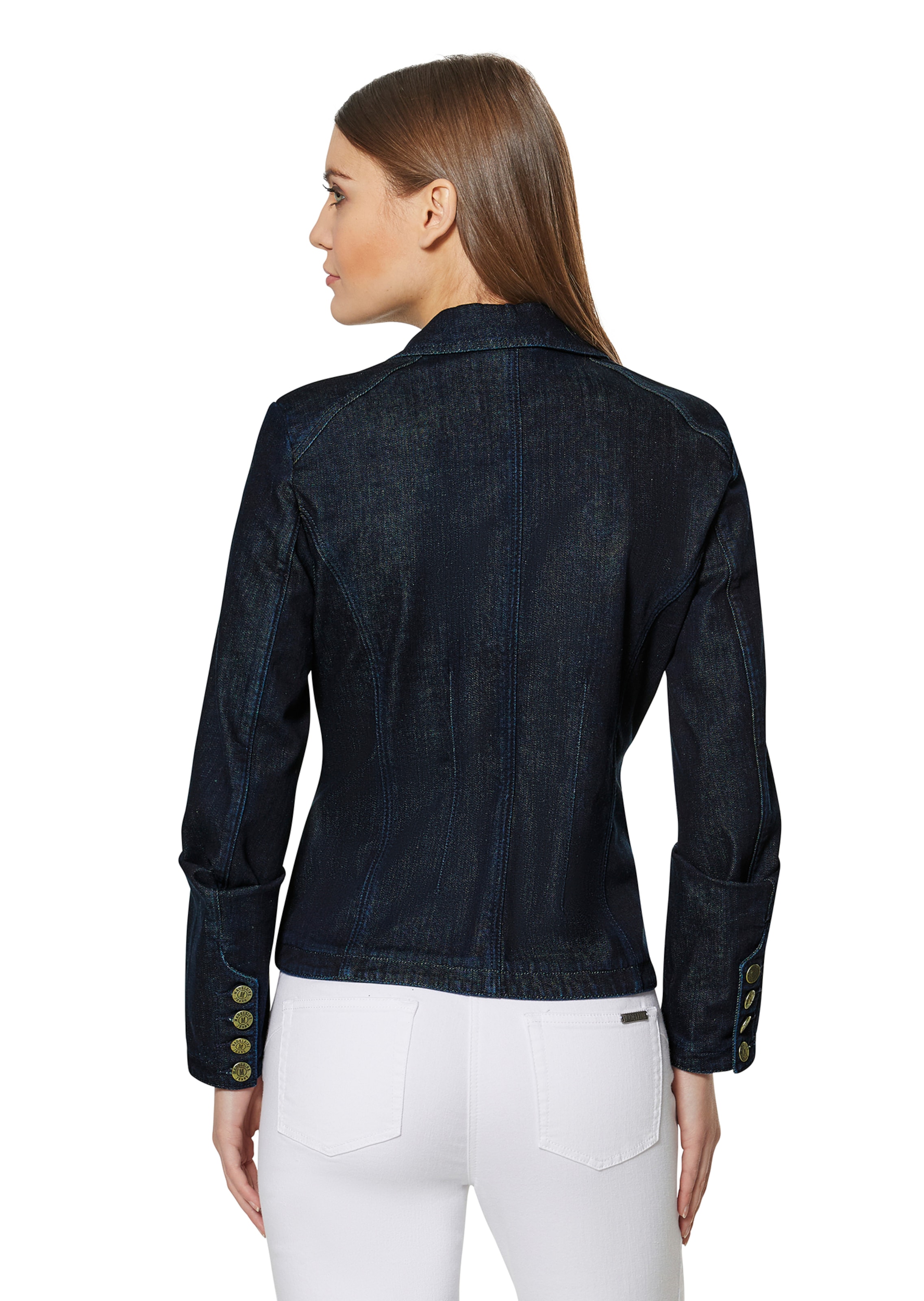 Denim blazer with washed effects in dark blue | MADELEINE Fashion
