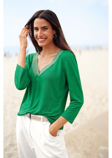 Linen shirt with 3/4 sleeves thumbnail 6