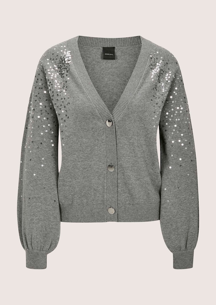 Strickjacke mit Pailletten und Kaschmir