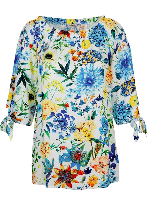 Carmenbluse in sommerlichem Blumendessin 5