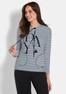 Sweat-shirt à rayures et pierres brillantes thumbnail 1
