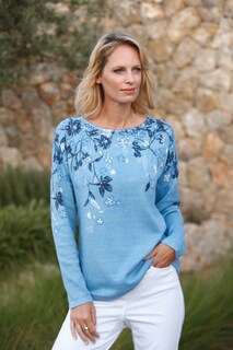 Leichter Druckpullover mit femininen Ausschnitt thumbnail 1