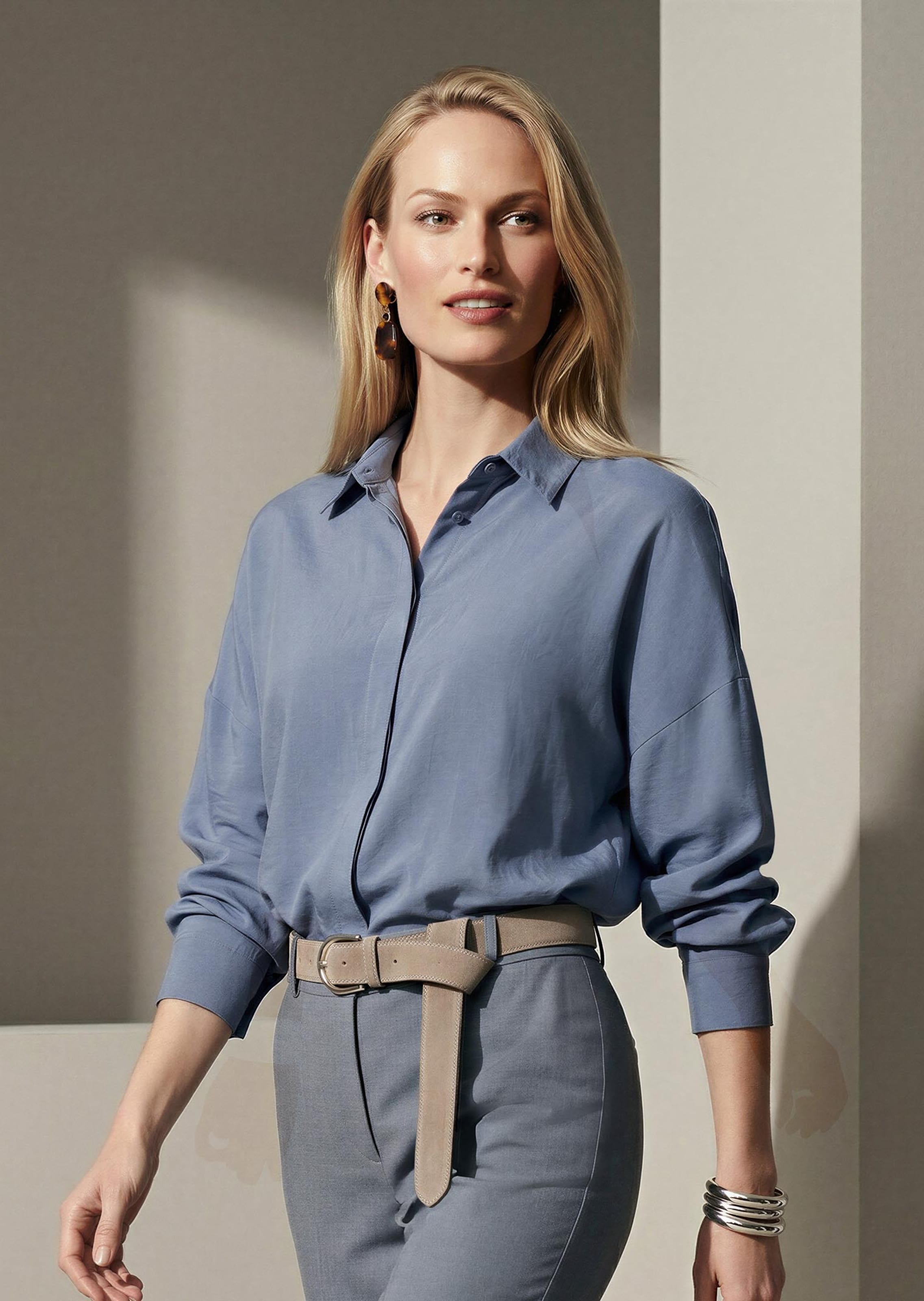 Bluse mit Matt-Glanz-Effekt