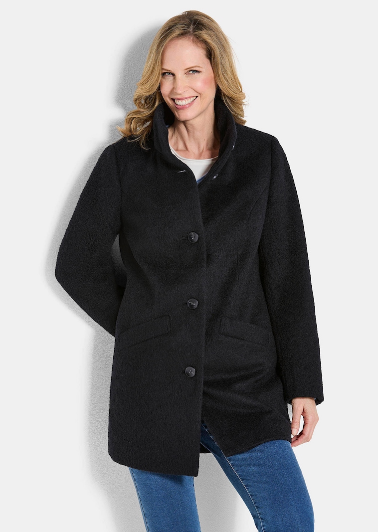 Wollmantel mit Stehkragen