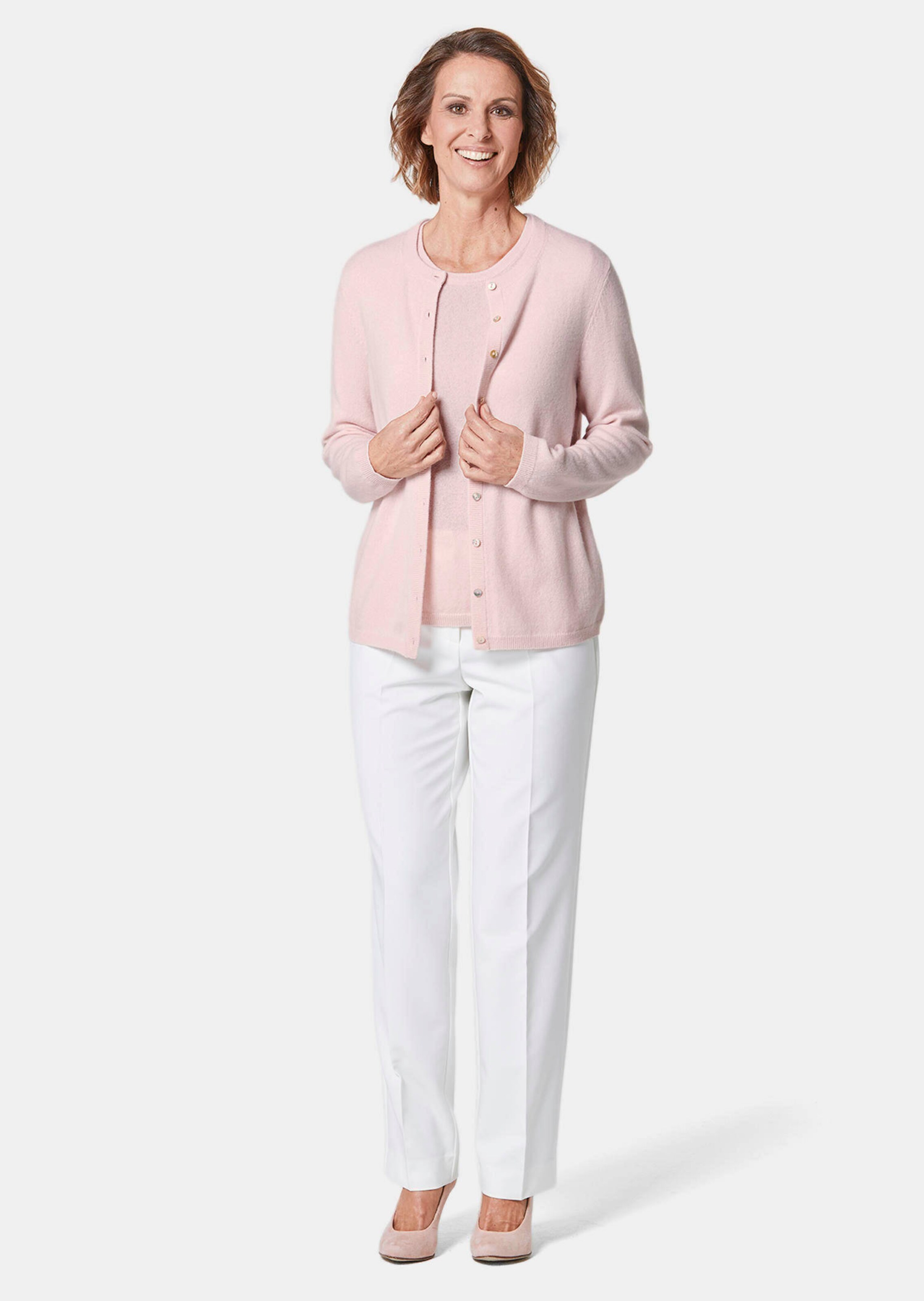 Cardigan en cachemire - rosé - Gr. 56 de Goldner Fashion