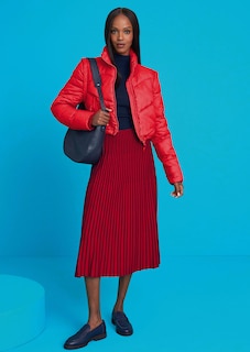Flared knitted skirt in a striped look thumbnail 7