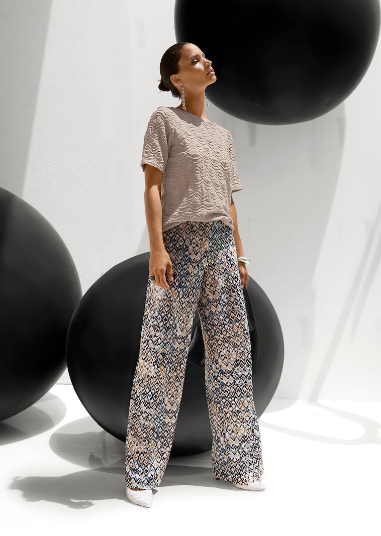 Weite Hose mit Pailletten