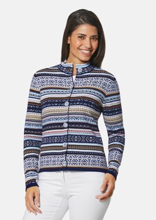 Cardigan motifs norvégiens en maille jacquard de haute qualité thumbnail 1