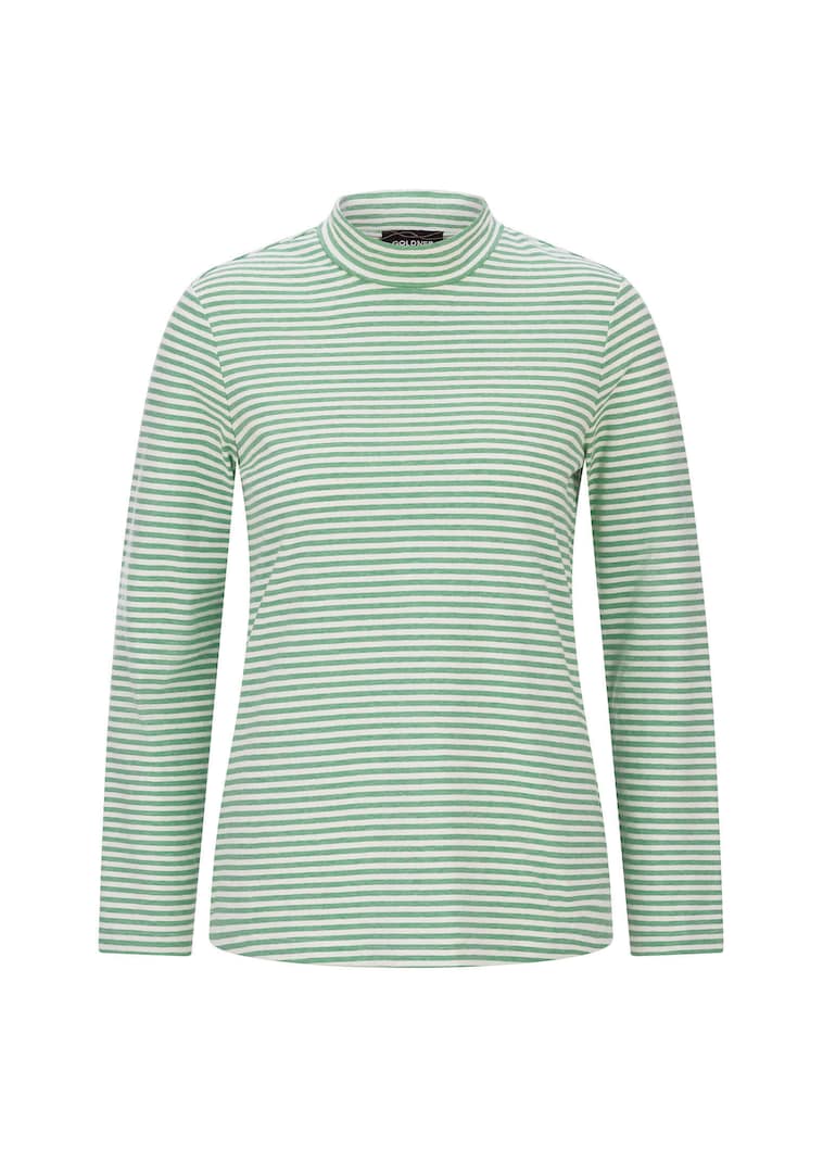 Shirt met lange mouwen, strepen en opstaande kraag