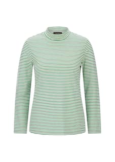 Shirt met lange mouwen, strepen en opstaande kraag thumbnail 6