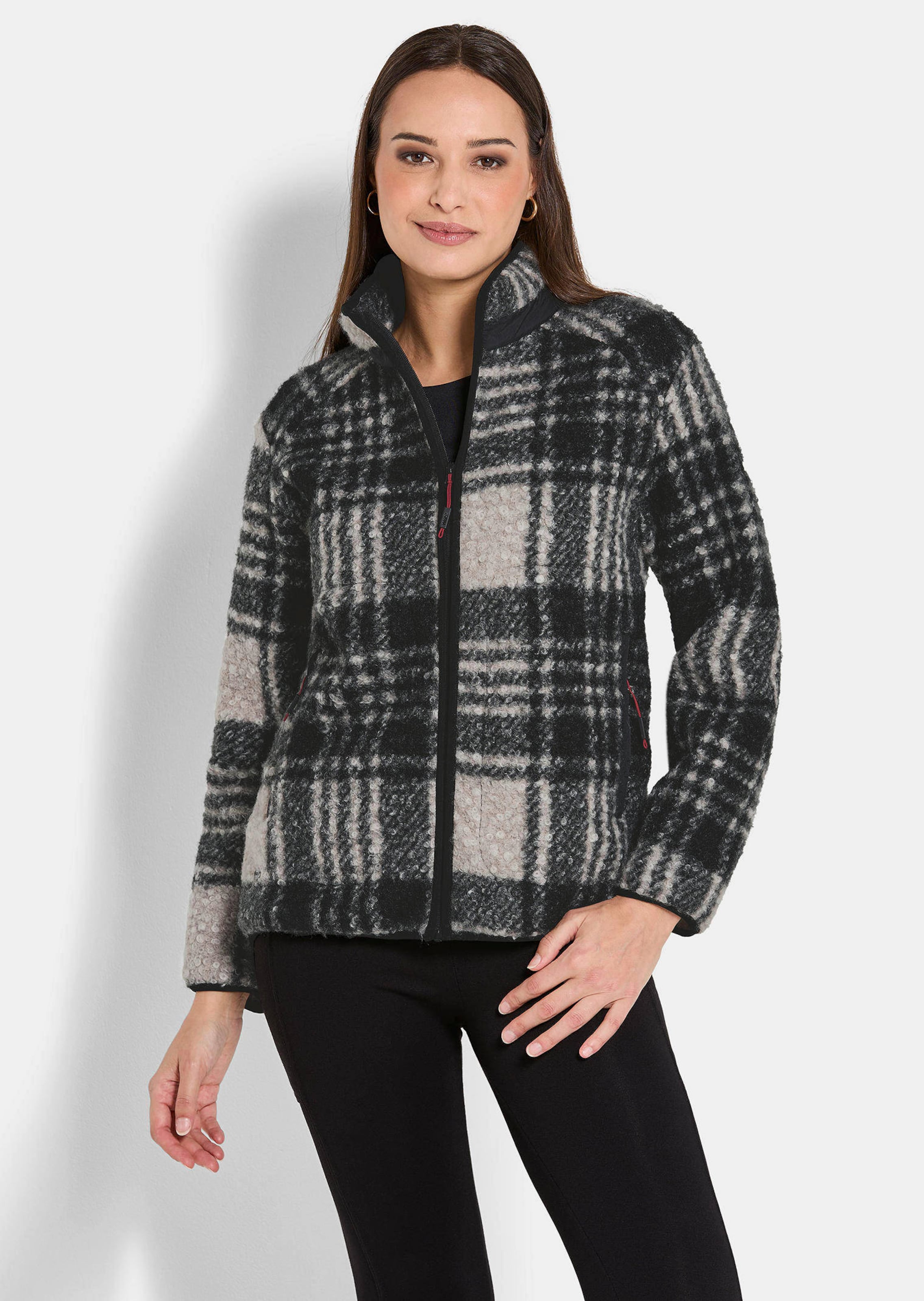 Fleecejacke mit Stehkragen