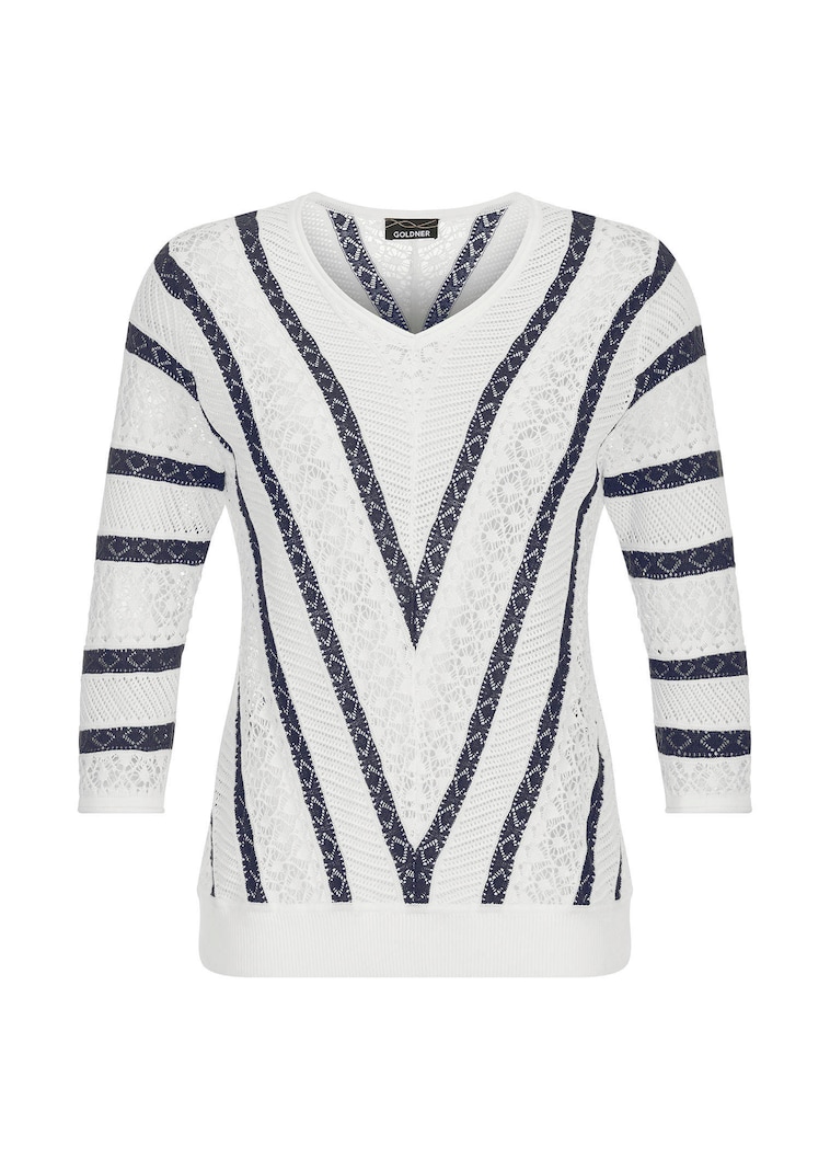 Pull en tricot fin avec motif marin