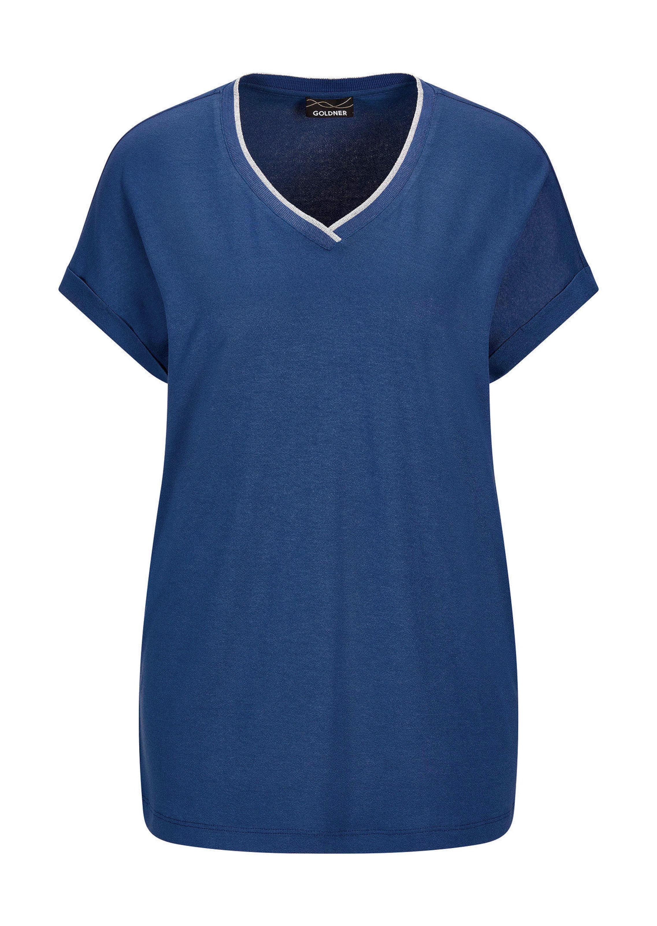 Shirt mit glänzender Ausschnittblende