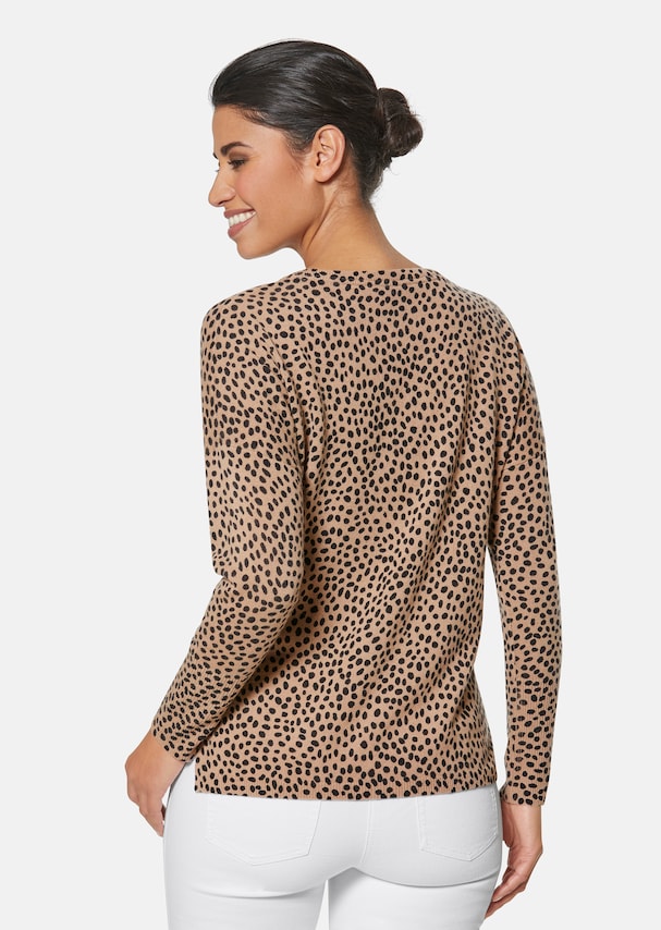 Oversized jumper with abstract leopard print 2