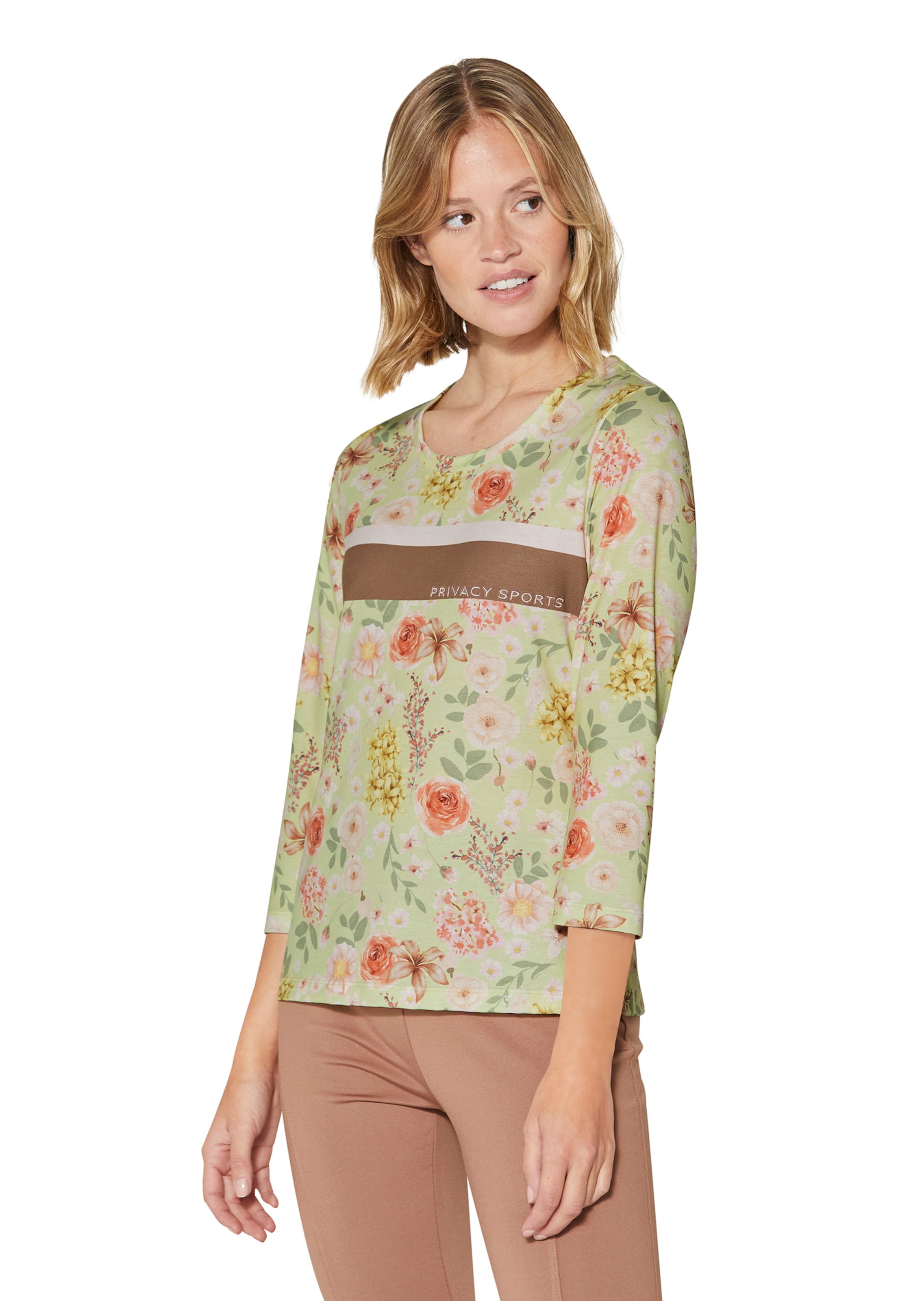 Shirt mit floralem Print und 3/4-Arm