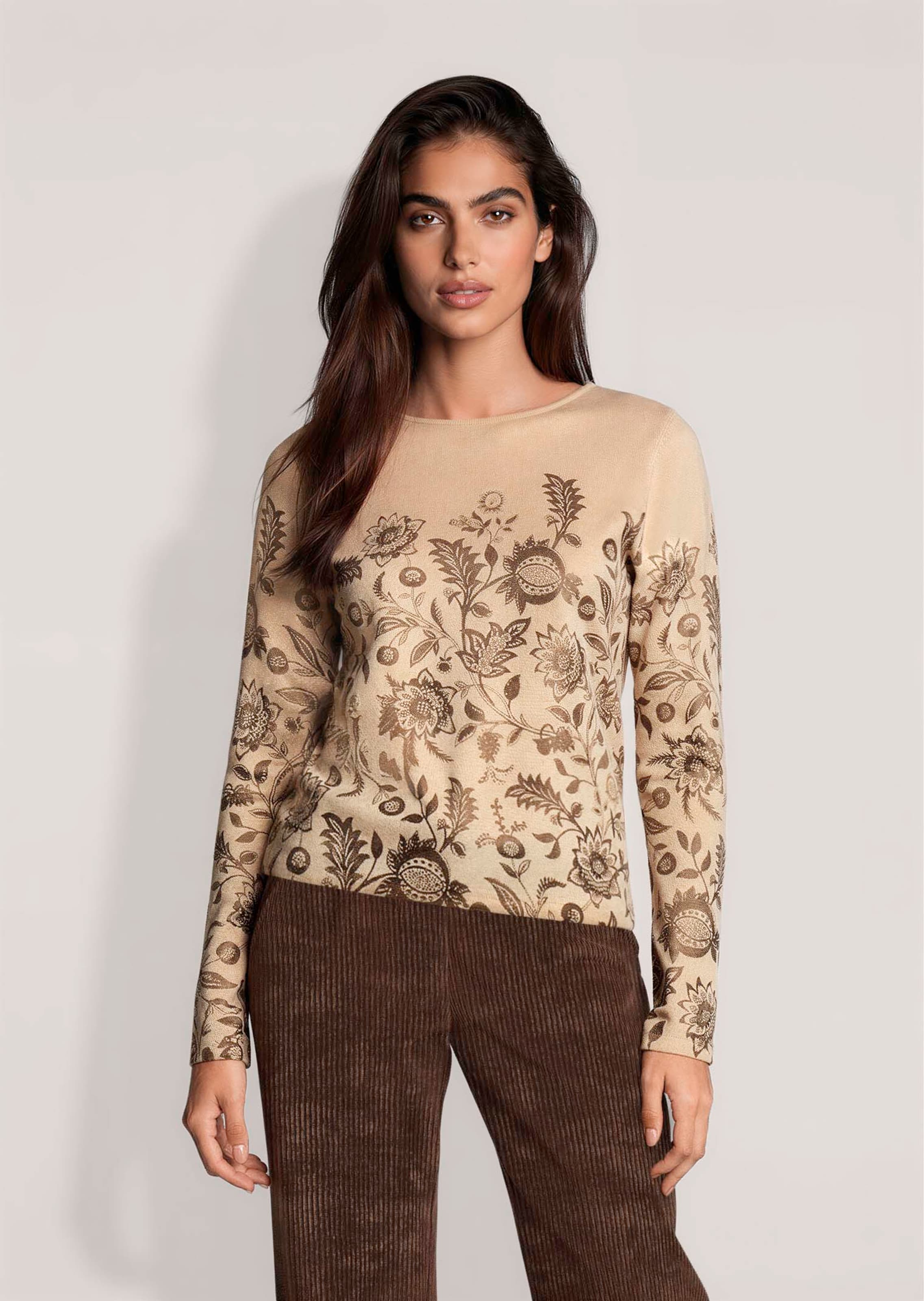 Pull en cachemire avec imprimé floral