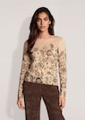 Pull en cachemire avec imprimé floral thumbnail 1