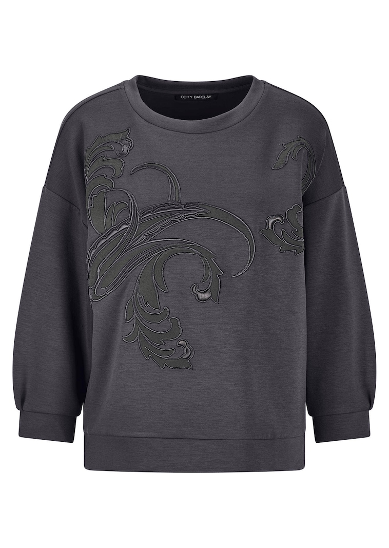 Sweat-shirt agrémenté de broderie florale