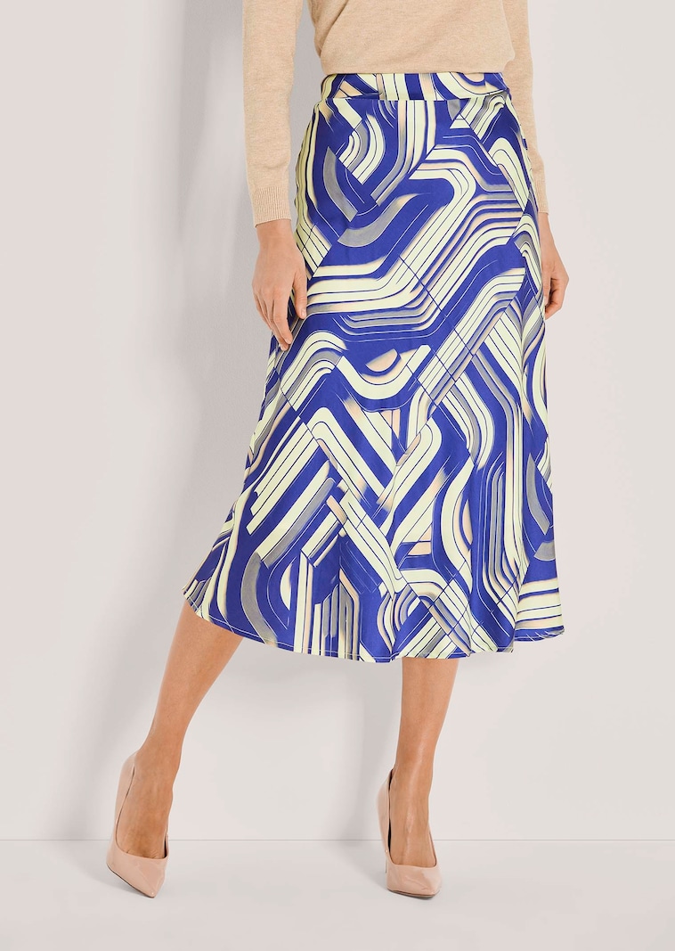 Ausgestellter Rock mit All-over-Print