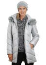 Warme Steppjacke mit Kapuze und Fellimitat thumbnail 1