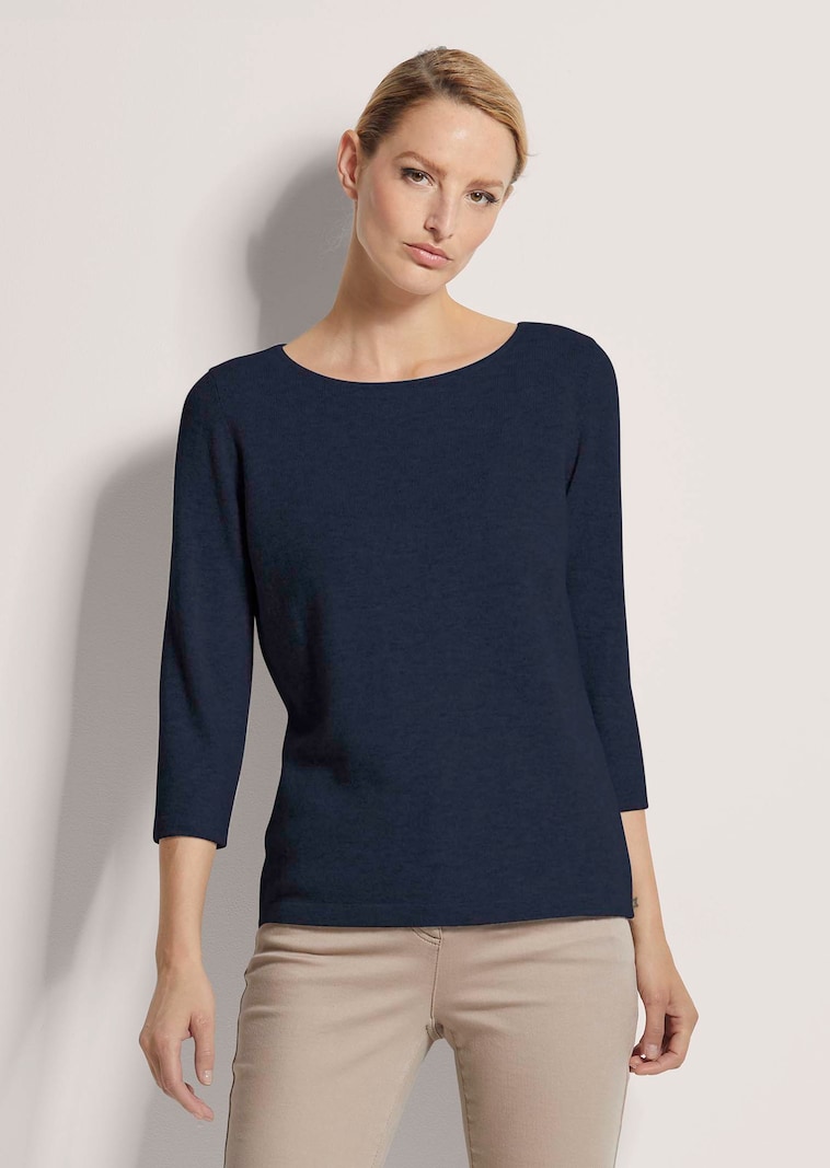 Kaschmirpullover mit U-Boot-Ausschnitt
