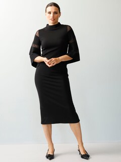 Jerseykleid mit Mesheinsätzen thumbnail 3