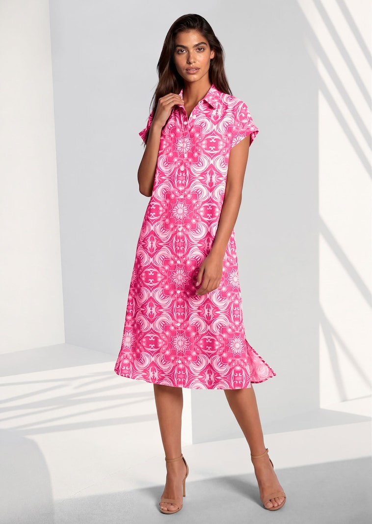 Robe-chemise en viscose imprimée