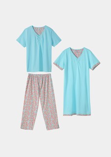 Driedelige set nachtmode van katoen thumbnail 5