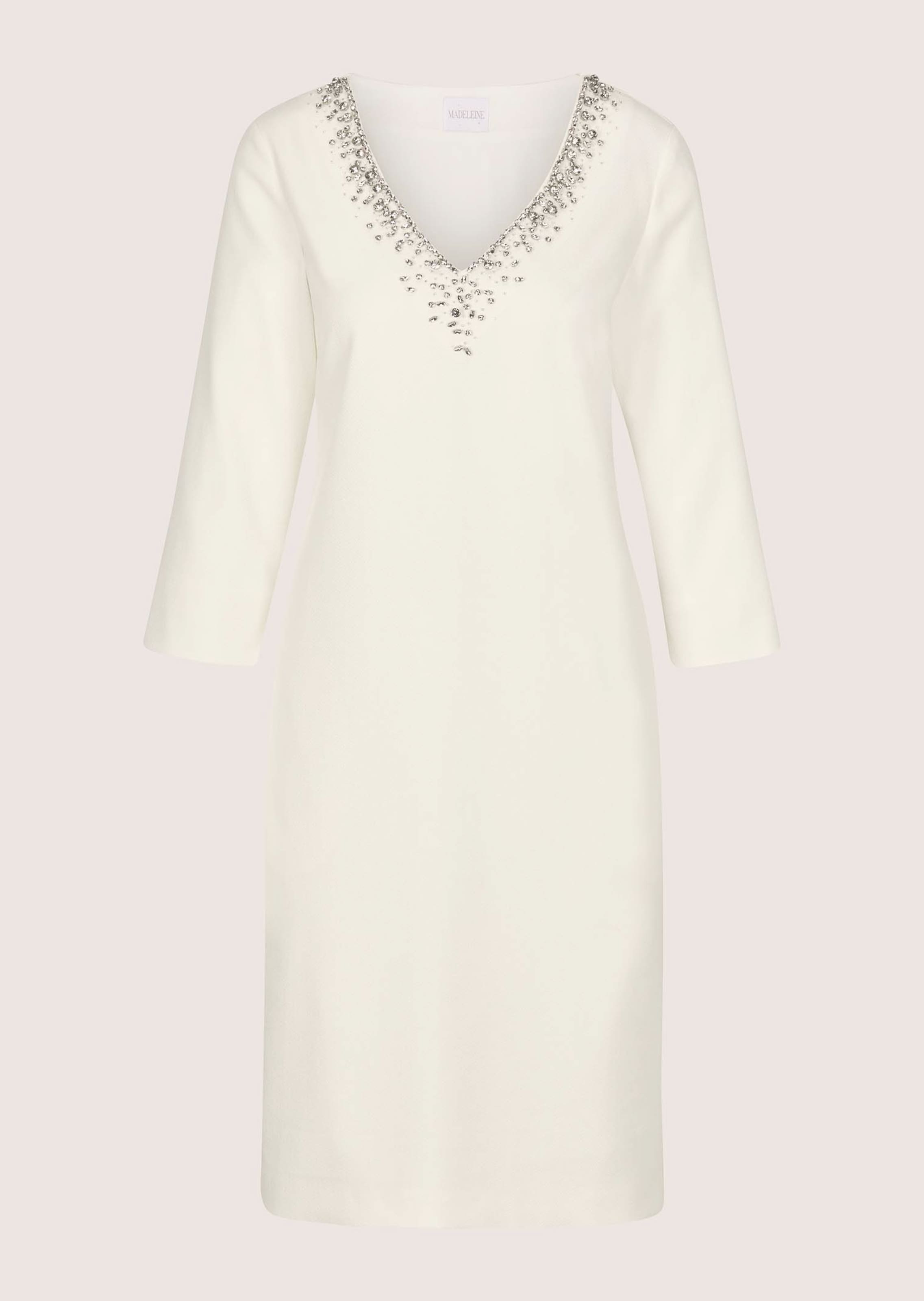 Robe fourreau avec strass à l’encolure