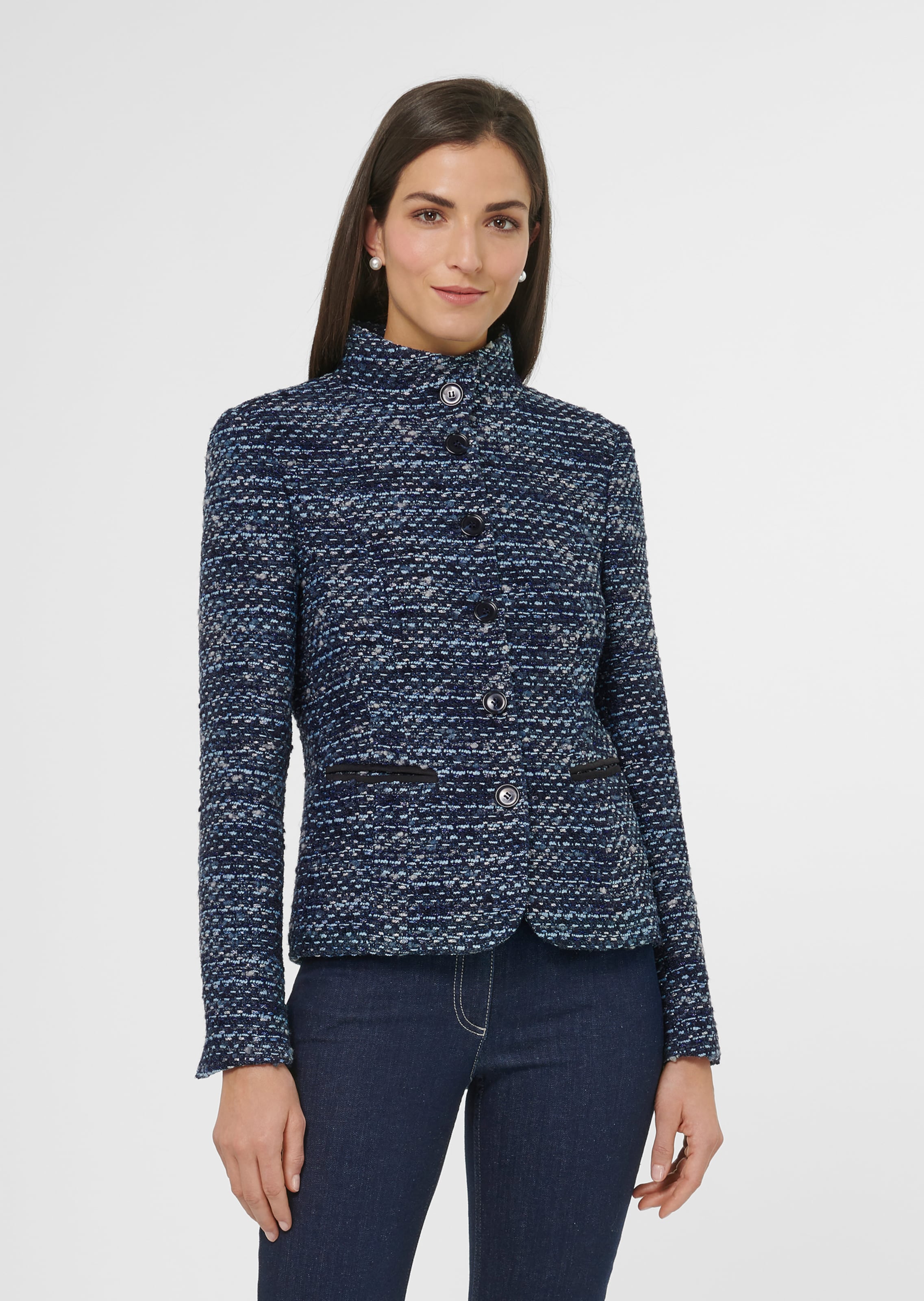 Tweed-Blazer mit Glanzgarn-Akzent