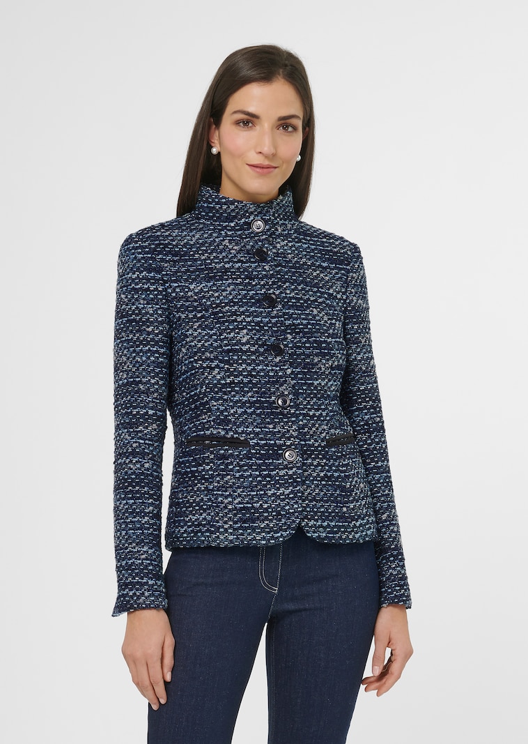 Tweed blazer with shiny yarn accent