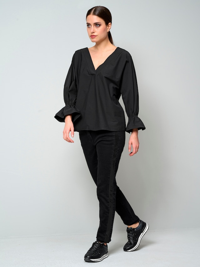 Oversizedbluse mit Volant am Ärmelabschluss 3