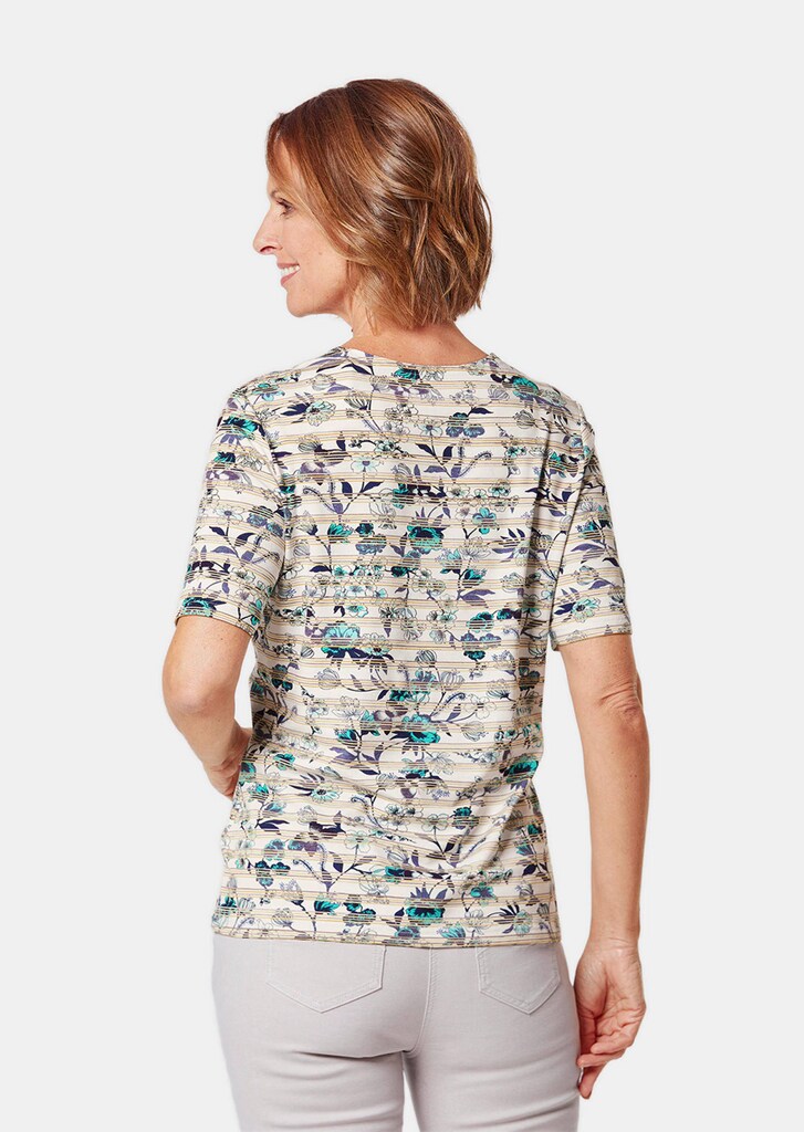 Ringelshirt mit Halbarm und Rundhalsausschnitt