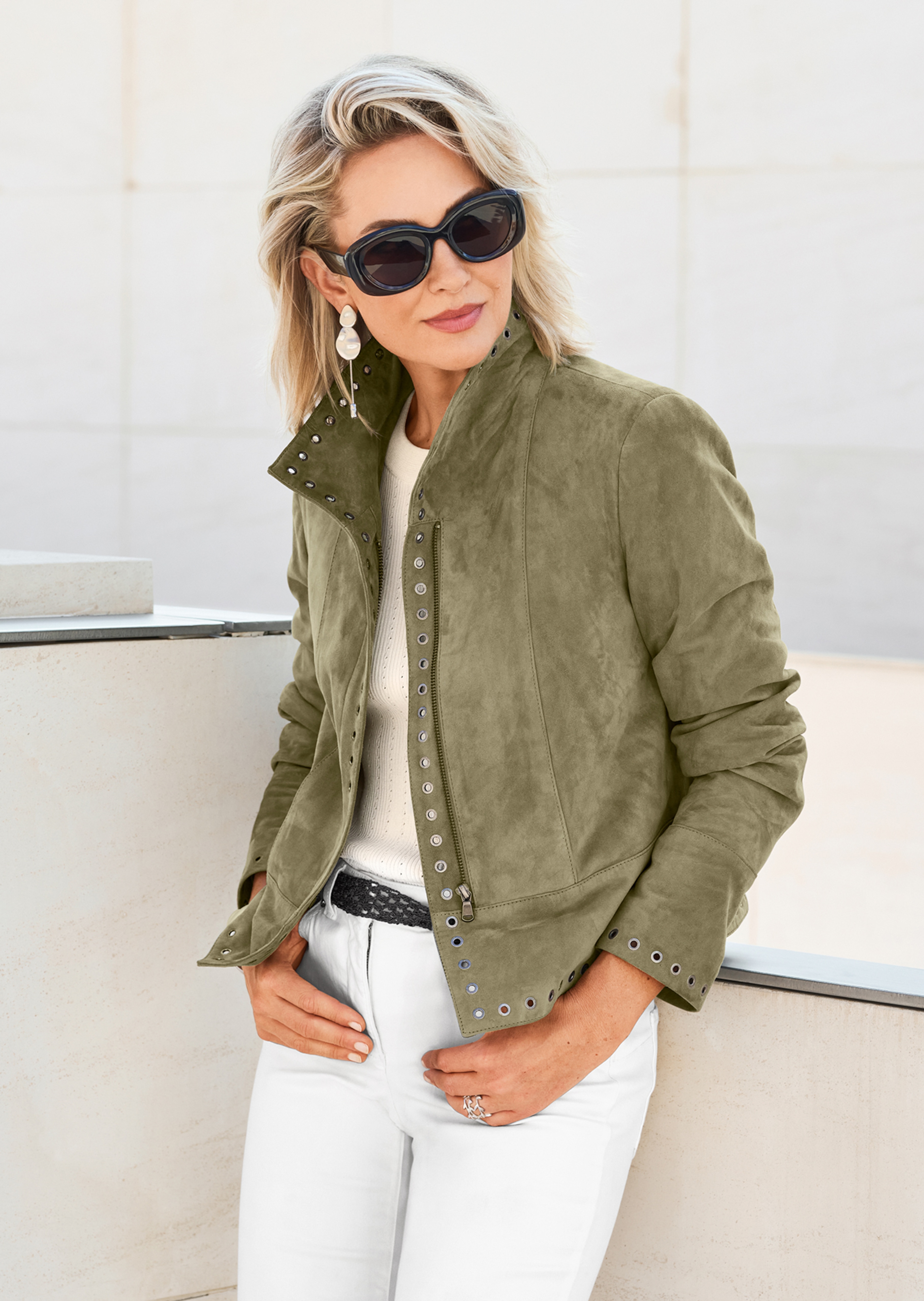 Veste. Cuir velours de chèvre