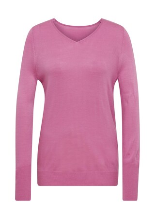 pink Pullover mit V-Ausschnitt