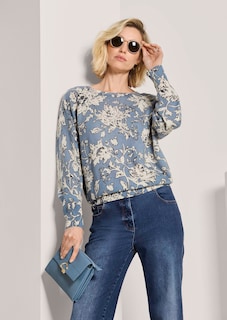 Kaschmirpullover mit Allover-Blütenprint thumbnail 4