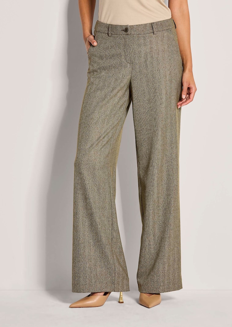 Weite Hose mit Fischgrat-Muster