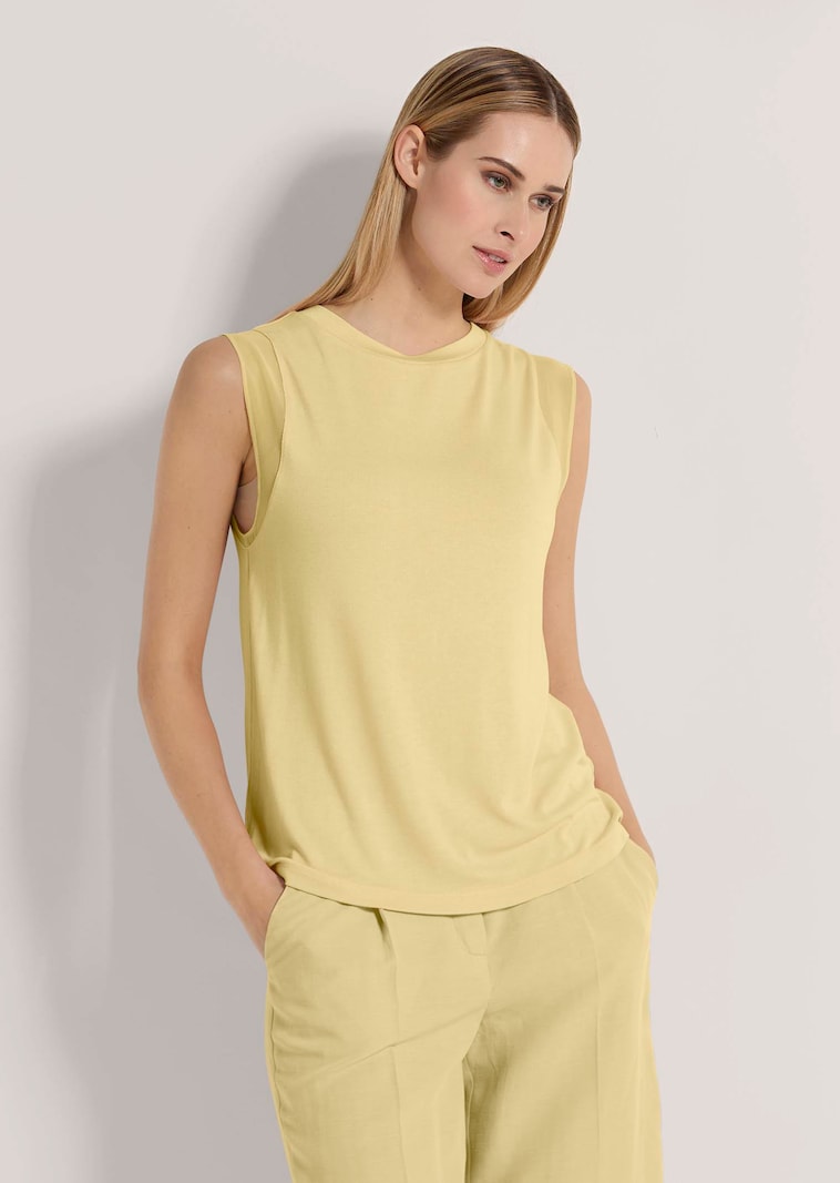 Ärmelloses Shirt mit Transparenz-Effekt