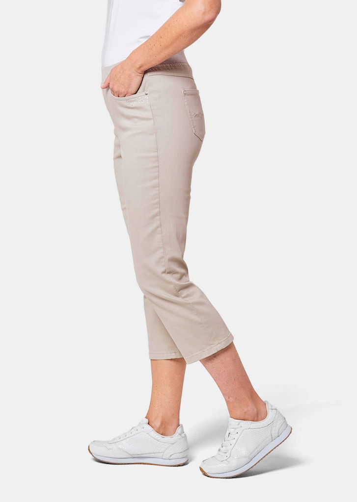 3/4-Jeansschlupfhose Louisa mit bequemen Jerseybund und Stickerei