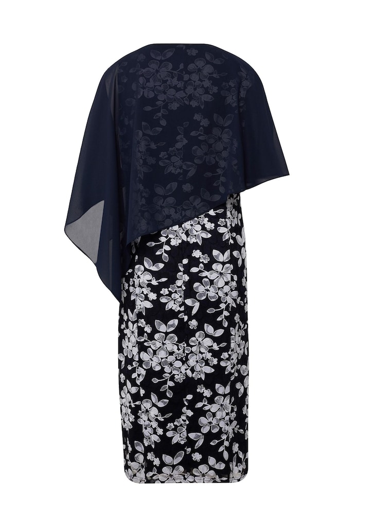 Kleid aus eleganter Spitze mit Chiffonüberwurf