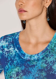 Kurzarm-Pullover aus Feinstrick mit Allover-Print thumbnail 6