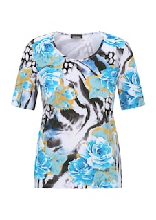 T-shirt en viscose avec un mélange de motifs attrayant thumbnail 6