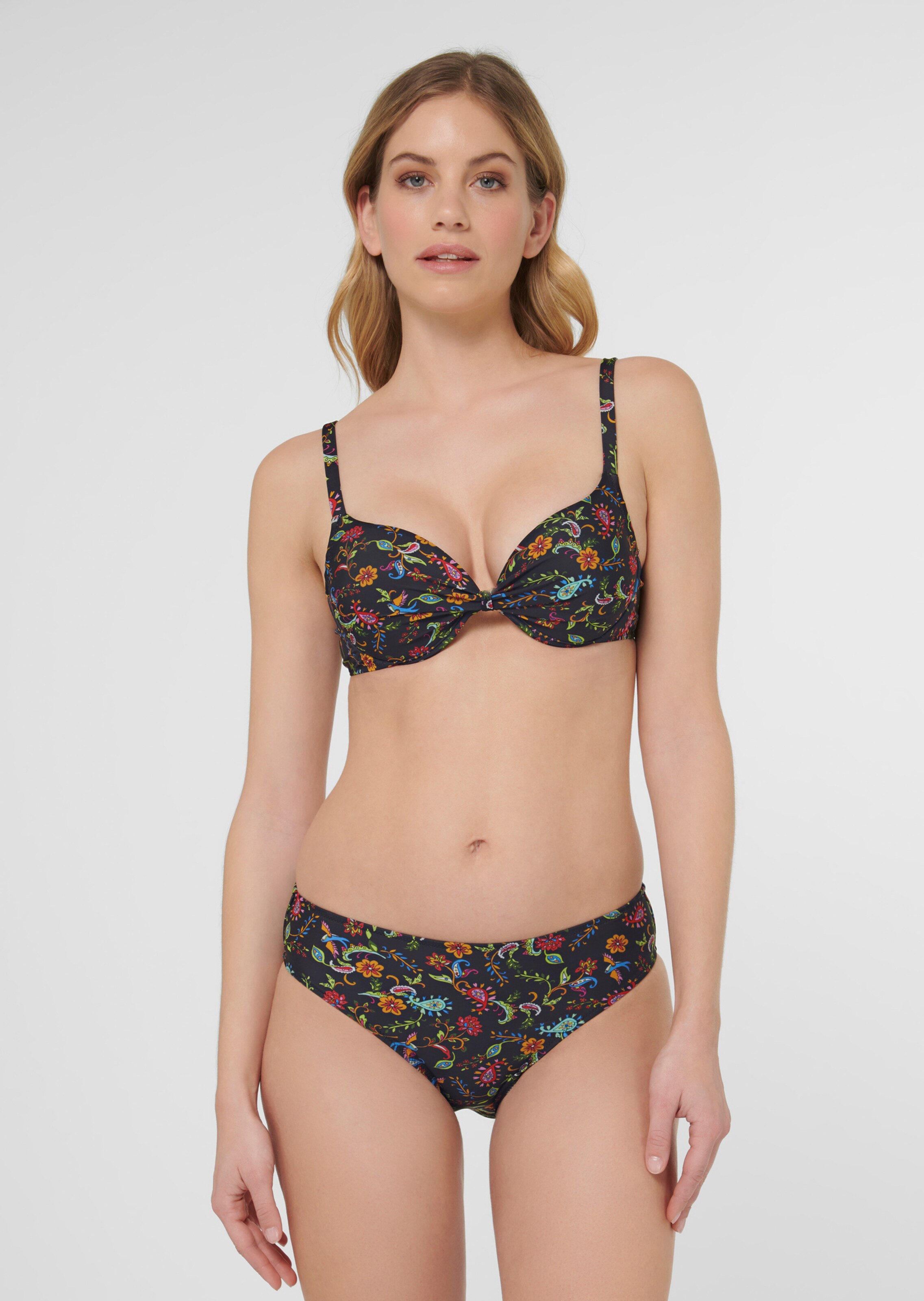 Bedruckter Bikini mit Knoteneffekt