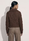 Grobstrickjacke mit voluminösem Stehkragen thumbnail 3