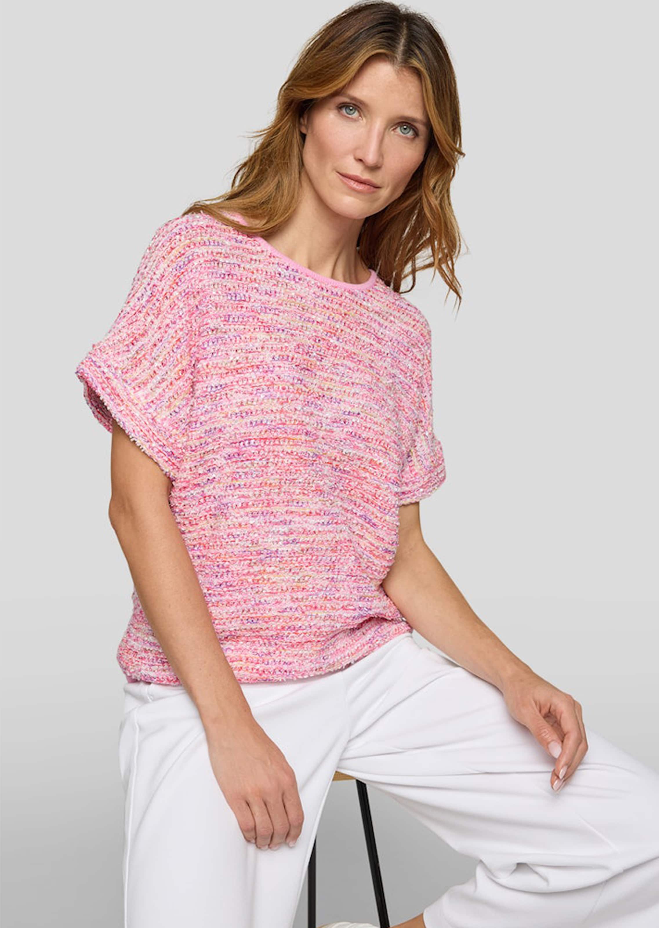 Bändchengarn-Pullover in Multicolor-Optik