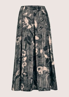Schwungvoller Crinkle-Samtrock mit Floral-Print thumbnail 6