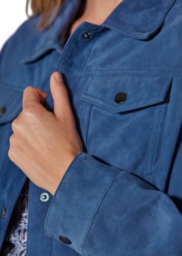 Suede jacket in denim blue MADELEINE Fashion