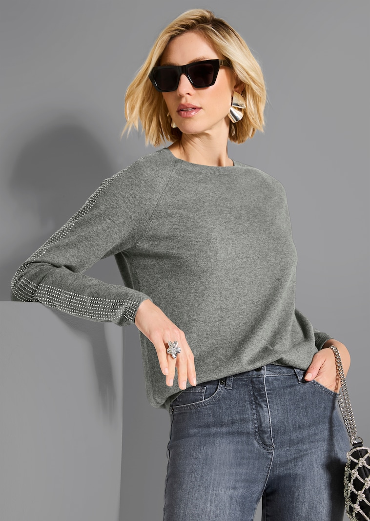 Pullover mit Kaschmir und Strass