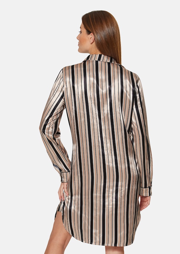 Satin sleep shirt in an elegant striped design 2